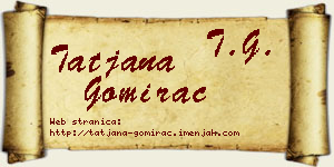 Tatjana Gomirac vizit kartica